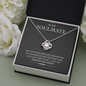My Soulmate, Love Knot Necklace With Message Card, Jewelry For Her, Anniversary, Birthday, Gift For Her, Pendant For Her, Attractive Necklace With Message Card