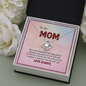 To My Mom, Love Knot Necklace With Your Smile Brightens Each Day Message Card, Mother's Day Gift, Pendant For Her, Anniversary, Birthday, Gift For Her, Jewelry For Her