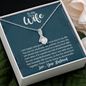 To My Wife, Alluring Beauty Necklace With You Are My Soulmate, My Partner, My Love Message Card, Jewelry For Her, Birthday Gift, Anniversary, Gift For Her, Pendant For Her