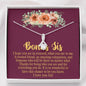 To My Bonus Sister, Thanks For Being Who You Are, Alluring Beauty Pendant, Silver Necklace For Sis, Gift With Message Card