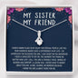 Alluring Beauty Necklace For sister, Sister's Day Gift, Gift For Birthday, Silver Necklace With Message Card