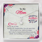 To My Mom, Thanks For Everything You Have Done For Us, Alluring Beauty Necklace, Silver Pendant With Message Card, Jewelry For Her