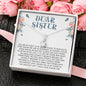 Dear Sister, We Share One Heart Alluring Beauty Necklace, Necklace With Message Card, Gift For Birthday, Sister's Day, Housewarming