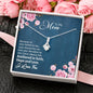 To My Mom, I Love You Alluring Beauty Necklace, Gift For Mother's Day, Christmas, Birthday, Silver Necklace With Message Card, Mom/Daughter Pendant
