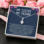 Alluring Beauty Necklace For sister, Sister's Day Gift, Gift For Birthday, Silver Necklace With Message Card
