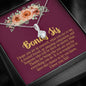 To My Bonus Sister, Thanks For Being Who You Are, Alluring Beauty Pendant, Silver Necklace For Sis, Gift With Message Card