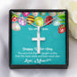 To My Son, White Gold Finish Cross Necklace, Silver necklace for Him From Mother, Pendant For Easter Day