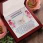 To My Godmother, Interlocking Hearts Necklace With You Are Always Present In My Heart Message Card, Mother's Day Gift, Pendant For Her, Birthday, Anniversary, Gift For Her, Jewelry For Her