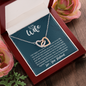 To My Wife, Interlocking Hearts Necklace With You Are My Soulmate, My Partner, My Love Message Card, Jewelry For Her, Birthday Gift, Anniversary, Gift For Her, Pendant For Her