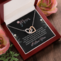 Mom, Interlocking Hearts Necklace With You Made Me Feel Loved, And Taught Me So Much In Life Message Card, Mother's Day Gift, Birthday, Anniversary, Pendant For Her, Jewelry For Her