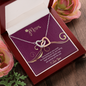 Mom, Interlocking Hearts Necklace With Love You For Everything You Do Message Card, Mother's Day Gift, Birthday, Anniversary, Gift For Her, Jewelry For Her, Pendant For Her