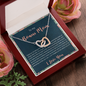To My Bonus Mom, Interlocking Hearts Necklace, Mother’s Day Gift For Her, Necklace For Her, Jewelry For Her, Birthday, Christmas, Anniversary, Pendant For Her