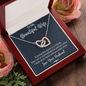 To My Beautiful Wife, Interlocking Hearts Necklace With We've Committed The Perfect Crime Message Card, Pendant For Her, Jewelry For Her, Anniversary, Birthday, Gift For Her