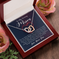 To My Caring Mom, Interlocking Hearts Necklace, Pendant For Her, Birthday, Anniversary, Christmas, Mother's Day, Gift For Her, Jewelry For Her, Necklace For Her From Her Son