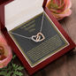 To My Boyfriend's Wonderful Mom, Interlocking Hearts Necklace, Birthday, Mother's Day, Gift For Her, Christmas, Valentine's Day, Jewelry For Mom, Silver Pendant