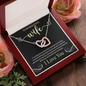 To My Beautiful Wife, Interlocking Hearts Necklace With You Are The Most Precious Treasure I Have In Life Message Card, Jewelry For Her, Birthday Gift, Anniversary, Gift For Her, Pendant For Her