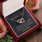To A Beautiful Girl, Interlocking Hearts Necklace With Move Confidently In The Direction of Your Dreams Message Card, Pendant For Her, Graduation Day Gift For Her, Jewelry For Her