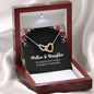 Interlocking Heart Necklace For Mom, Gift For Mother's Day, Christmas, Birthday, Gift For Her, Silver And Golden Necklace with Message Card