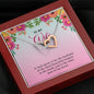 Interlocking Hearts Necklace, to My Wife You Are the Most Beautiful Woman in the World Pendant With Message Card, Couple Gifts, Valentine's Day, Gift for Birthday