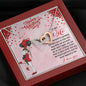Interlocking Hearts With Message Card, Two Heart Necklace, to My Wife I Look Forward to Growing Old With You Pendant, Couple Collection, Jewelry for Her