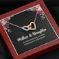 Interlocking Heart Necklace For Mom, Gift For Mother's Day, Christmas, Birthday, Gift For Her, Silver And Golden Necklace with Message Card