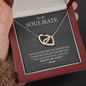 My Soulmate, Interlocking Hearts Necklace With Message Card, Jewelry For Her, Anniversary, Birthday, Gift For Her, Pendant For Her, Attractive Necklace With Message Card