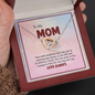 To My Mom, Interlocking Hearts Necklace With Your Smile Brightens Each Day Message Card, Mother's Day Gift, Pendant For Her, Anniversary, Birthday, Gift For Her, Jewelry For Her