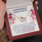 To My Godmother, Interlocking Hearts Necklace With You Are Always Present In My Heart Message Card, Mother's Day Gift, Pendant For Her, Birthday, Anniversary, Gift For Her, Jewelry For Her