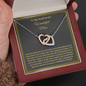 To My Boyfriend's Wonderful Mom, Interlocking Hearts Necklace, Birthday, Mother's Day, Gift For Her, Christmas, Valentine's Day, Jewelry For Mom, Silver Pendant