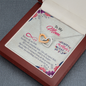 To My Mom, Interlocking Hearts Necklace With All You Want Is Your Child To Be Happy Message Card, Mother's Day Gift, Birthday, Anniversary, Pendant For Her, Jewelry For Her