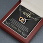 To My Beautiful Wife, Interlocking Hearts Necklace With You Are The Most Precious Treasure I Have In Life Message Card, Jewelry For Her, Birthday Gift, Anniversary, Gift For Her, Pendant For Her