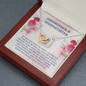 To My Godmother, Interlocking Hearts Necklace With You Are Always Present In My Heart Message Card, Mother's Day Gift, Pendant For Her, Birthday, Anniversary, Gift For Her, Jewelry For Her