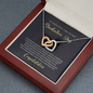 To A Beautiful Girl, Interlocking Hearts Necklace With Move Confidently In The Direction of Your Dreams Message Card, Pendant For Her, Graduation Day Gift For Her, Jewelry For Her