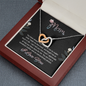 Mom, Interlocking Hearts Necklace With You Made Me Feel Loved, And Taught Me So Much In Life Message Card, Mother's Day Gift, Birthday, Anniversary, Pendant For Her, Jewelry For Her