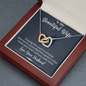 To My Beautiful Wife, Interlocking Hearts Necklace With We've Committed The Perfect Crime Message Card, Pendant For Her, Jewelry For Her, Anniversary, Birthday, Gift For Her