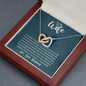 To My Wife, Interlocking Hearts Necklace With You Are My Soulmate, My Partner, My Love Message Card, Jewelry For Her, Birthday Gift, Anniversary, Gift For Her, Pendant For Her