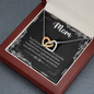 Mom, Interlocking Hearts Necklace With Without Your Encouragement and Advice I Would Not Be Here Message Card, Mother's Day Gift, Birthday, Anniversary, Pendant For Her, Jewelry For Her