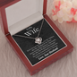 To My Wife, Love Knot Necklace With You Are The Beat Of My Heart Forever Message Card, Jewelry For Her, Anniversary, Birthday, Gift For Her, Pendant For Her