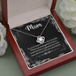 Mom, Love Knot Necklace With Without Your Encouragement and Advice I Would Not Be Here Message Card, Mother's Day Gift, Birthday, Anniversary, Pendant For Her, Jewelry For Her
