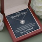 To My Beautiful Wife, Love Knot Necklace With We've Committed The Perfect Crime Message Card, Pendant For Her, Jewelry For Her, Anniversary, Birthday, Gift For Her