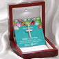 To My Son, White Gold Finish Cross Necklace, Silver necklace for Him From Mother, Pendant For Easter Day