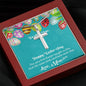 To My Son, White Gold Finish Cross Necklace, Silver necklace for Him From Mother, Pendant For Easter Day