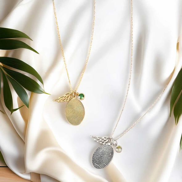 Fingerprint Necklace, Fingerprint Jewelry With Birthstone