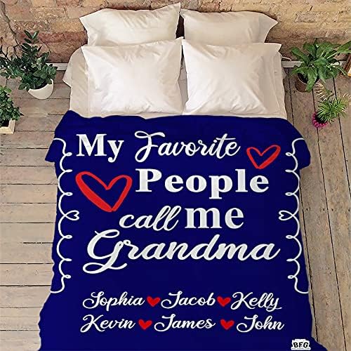 Best Family Gifts My Favorite People Call Me, Custom Grandparents Blanket, Customized Throw Blanket for Grandma, Grandpa, Nana, Gigi, Pop Etc, Grandparents Day, Christmas, Super Soft Blanket