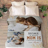 Home is Where Mom is I Love You So Much, Personalized Custom Photo and Name, Blankets for Lovely Mom, On Birthday, Mothers Day, Silky Smooth, Super-Soft, Light Weight Warm Blanket