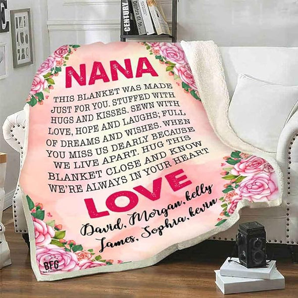 Best Family Gifts This Blanket was Made Just for You, Custom Grandparents Blanket, Customized Throw Blanket for Grandma, Grandpa, Nana, Gigi, Pop Etc, Grandparents Day, Christmas, Super Soft Blanket