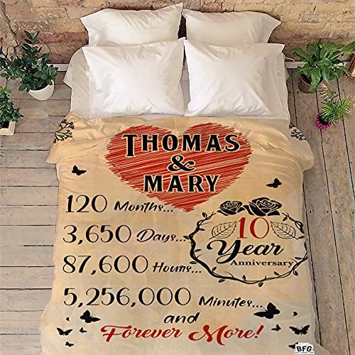 Customized Couple Blanket, Custom Names and Anniversary Year, for Him/Her, Celebrate Your Wedding Day with This Custom Gift, Super Soft and Warm Blanket