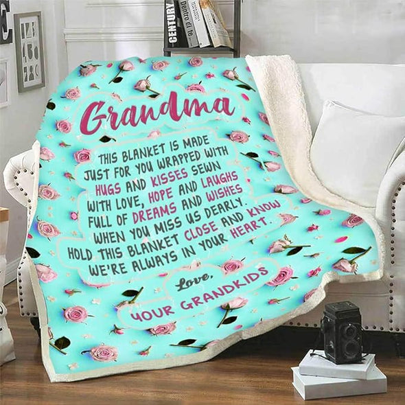 Premium Blanket for Grandparents: A Warm Embrace from Grandkids - Fleece and Sherpa Comfort, Cozy and Supersoft