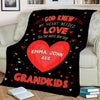 Cherished moments with your grandchildren with our personalized blanket. Featuring the touching message God Knew My Heart Needed Love So He Sent Me My Grandkids this blanket is a heartfelt gift for any occasion. Proudly printed in the USA.