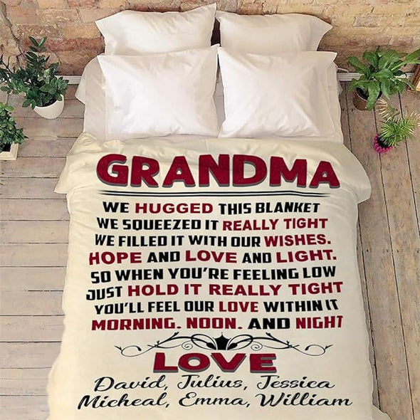 Grandma You Will Feel Our Love, Customized Fleece Blanket for Grandparents with Quotes, Grandpa Grandma Nana Gigi, Christmas, Birthday, Grandparents Day Gifts for Them, Supersoft and Cozy Blanket